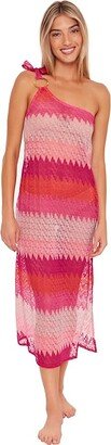 Cascade Crochet Asymmetrical Maxi (Pink) Women's Swimwear