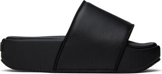 Black Cushioned Platform Slides