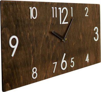 Natural Wood Rustic Wall Clock, Wooden Clock For Wall Unique Design, Custom Big, Square Shape