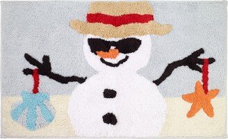 Beach Snowman Holiday Cotton Bath Rug, 20