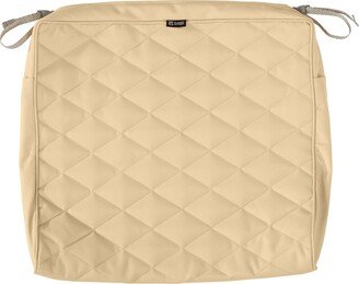 Montlake Water-Resistant 21 x 19 x 3 Inch Patio Quilted Seat Cushion Cover, Chamomile