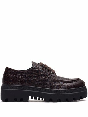 Crocodile-Effect Lug Sole Shoes