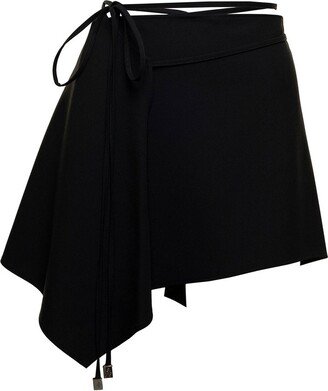 High Waist Asymmetric Mini Skirt