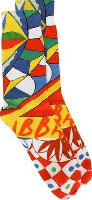 Carretto-print cotton socks-AA