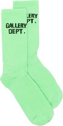 Clean logo intarsia-knit socks