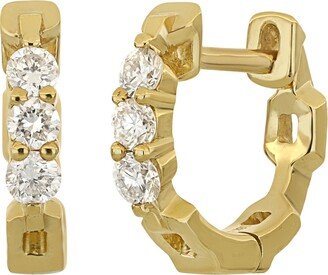 Varda Diamond Link Huggie Hoop Earrings