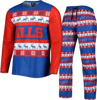 Men's Foco Royal Buffalo Bills Team Ugly Pajama Set