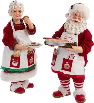 Fabriche Mr. and Mrs. Santa Figurines, Set of 2