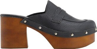 Leather Penny Clog Mules & Clogs Black