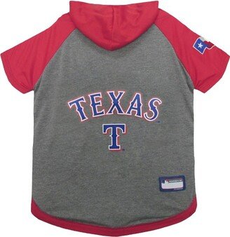 MLB Texas Rangers Pets First Pet Baseball Hoodie Shirt - Gray S