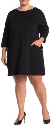 Jewel Neck Three-Quarter Sleeve High Tech Dress