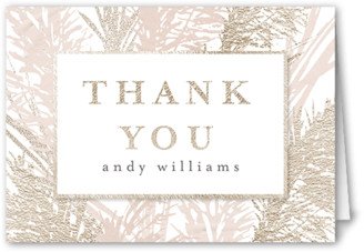 Thank You Cards: Gentle Forest Thank You Card, Pink, 3X5, Matte, Folded Smooth Cardstock