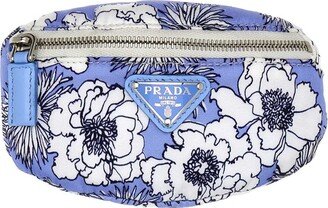 Allover Floral Printed Triangle Logo Wallet