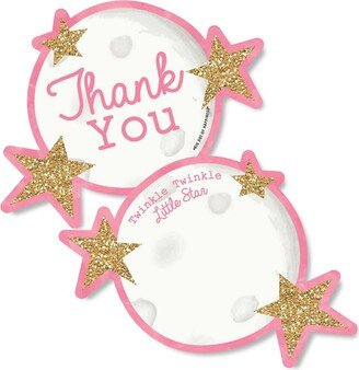 Big Dot Of Happiness Pink Twinkle Twinkle Little Star Party Shaped Thank You Cards & Envelopes 12 Ct