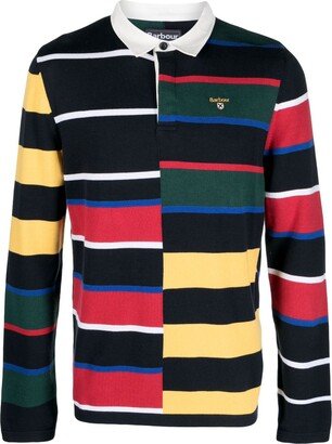 Colour-Block Long-Sleeve Polo Shirt
