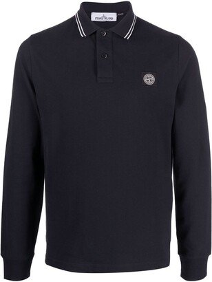 Compass-patch polo shirt