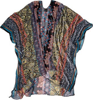 Bohemian Multi Burnout Velvet Poncho