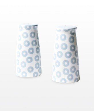 Iris Blue Pip Pedestal Salt And Pepper Shakers Set