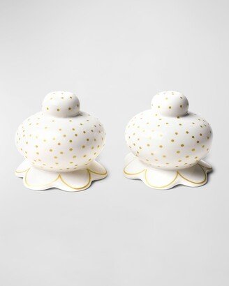 Deco Gold Scallop Salt and Pepper Shaker Set