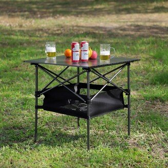 Aoolive 1-piece Folding Outdoor Table with Carrying Bag, Square Table for Camping, BBQ