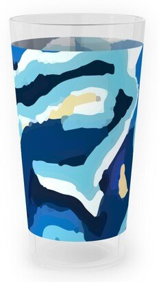 Outdoor Pint Glasses: Psychedelic Blues Outdoor Pint Glass, Blue