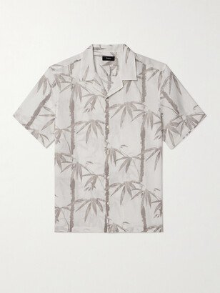 Irving Camp-Collar Printed Linen Shirt