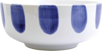 Santorini Dot Large Footed Serving Bowl - Blue/white