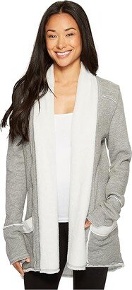 Sherpa Slouchy Cardigan (Charcoal Heather) Women's Sweater