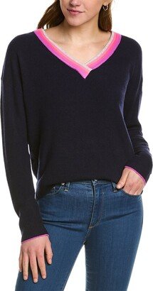 Neon V-Neck Wool & Cashmere-Blend Sweater