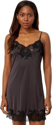 Enchant Lace Trim Chemise (Espresso/Black Lace) Women's Pajama