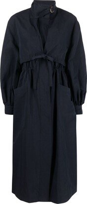 Belted Funnel-Neck Trench Coat