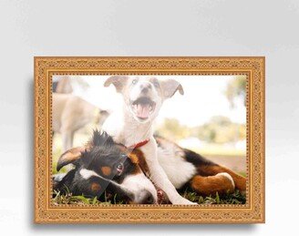 CustomPictureFrames.com 36x30 Frame Gold Real Wood Picture Frame Width 1.75 inches | Interior