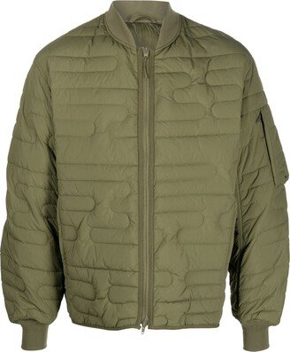 Quilted Padded Bomber Jacket-AA