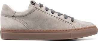 Panelled Washed-Suede Low-Top Sneakers