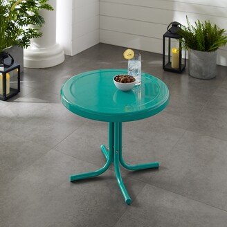 Crosley Furniture Retro Metal Side Table In Tourquoise