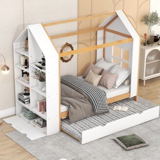 SUNMORYINC Twin Size House Platform Bed