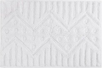 Dotted Chevron Bath Rug White - Allure Home Creations