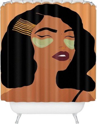 Mean Greens Shower Curtain Orange