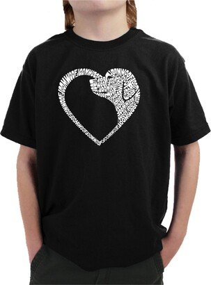 Dog Heart - Boy's Child Word Art T-Shirt