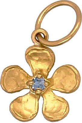 Blue Sapphire Violet Yellow Gold Charm