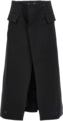 Pleated wrap skort-AA