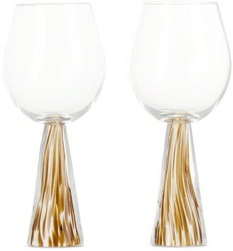 Tan & Off-White Tempo Goblets Set