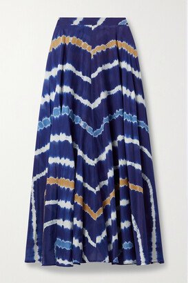 Kendall Tie-dyed Cotton-voile Maxi Skirt - Blue