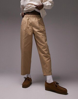 wide leg crop pants in brown