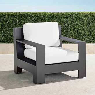 St. Kitts Lounge Chair with Cushions in Matte Black Aluminum