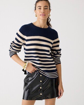 Ribbed cashmere oversized crewneck sweater