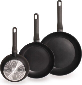 Leo Stone Cast Aluminum 3 Piece Non-Stick Fry Pan Set