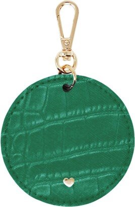 Luxe Croc Arlo Circle Keyring - Green