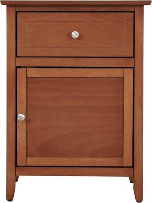 Passion Furniture Lzzy 1-Drawer Oak Nightstand (25 in. H x 15 in. W x 19 in. D)