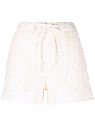 Drawstring Crochet Shorts